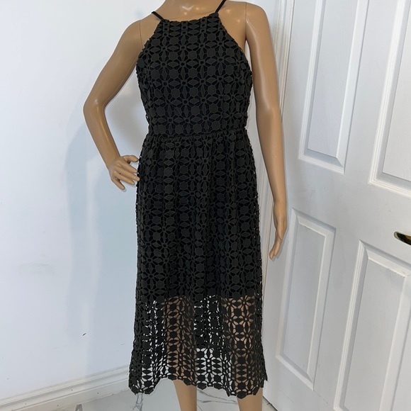 Aqua Black Lace Backless Dress - Picture 2 of 15